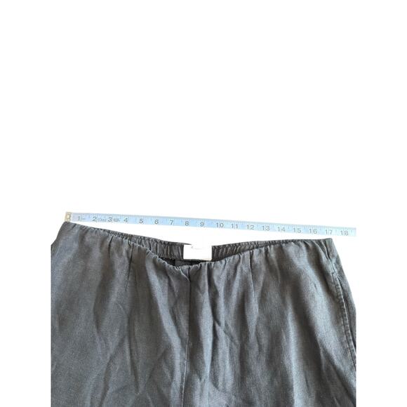 J. Jill Pure Jill Linen Slim Crop Pants Black Lagenlook Pull On Stretch Medium - Picture 8 of 11